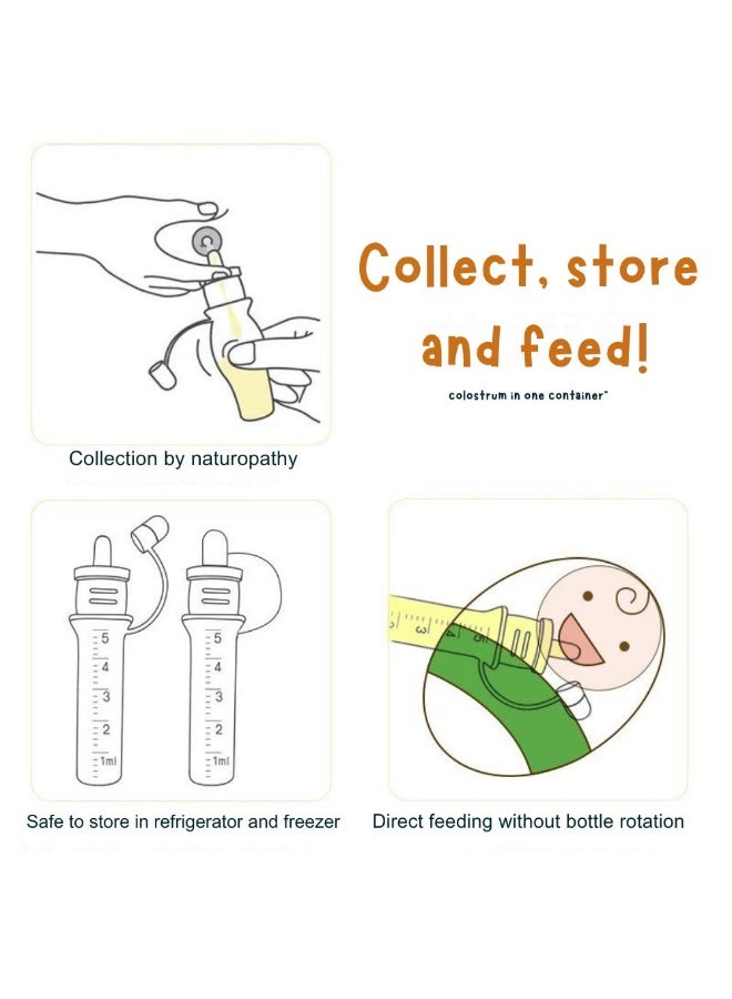 turtees Colostrum Collector Reusable Breast Milk Collector with Storage Case and Cotton Wipe, Portable Colostrum Container BPA Free - Image 2